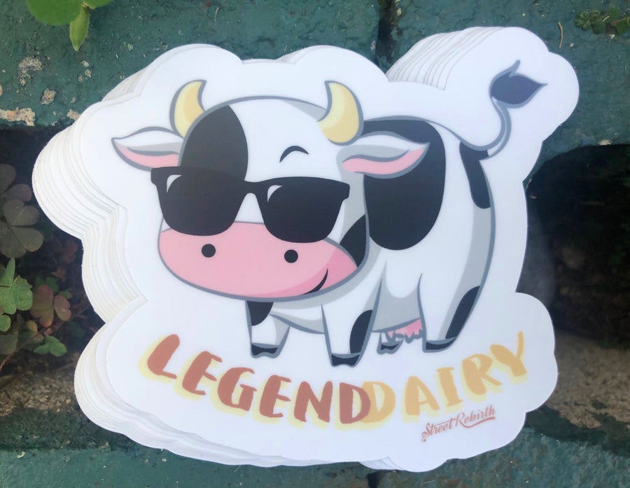 Waterproof vinyl sticker featuring an original humorous illustration