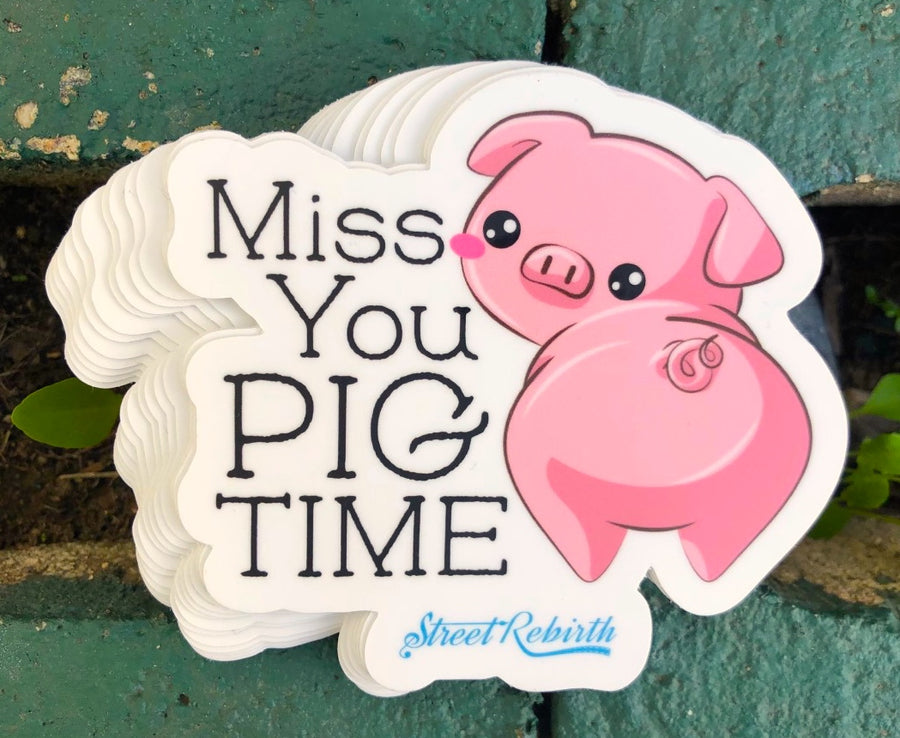 Waterproof vinyl sticker featuring an original humorous illustration