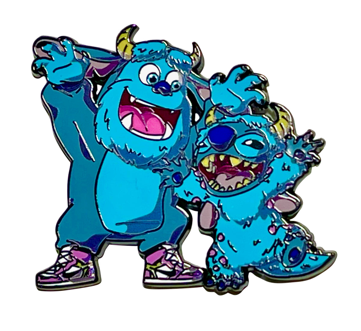 Stitch and Sully Outfit Swap Enamel Pin – A Playful Disney Mashup