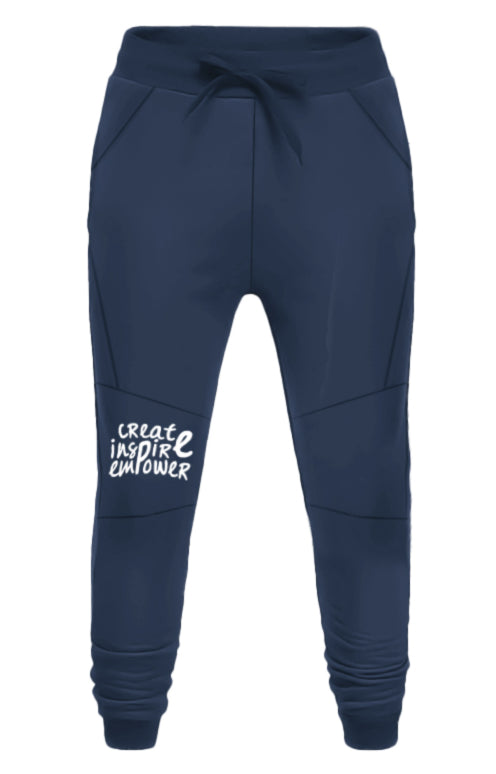 BLUE JOGGER SWEAT PANTS - STREET REBIRTH SIGNATURE BRAND - MATCHING HOODIE AVAILABLE - UNISEX - CREATE INSPIRE EMPOWER