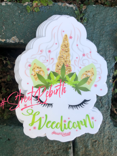 Waterproof vinyl sticker featuring an original humorous illustration