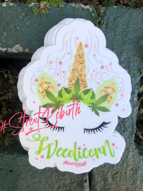 1 Weedicorn Weed Unicorn Sticker – One 4 Inch Water Proof Vinyl Sticker – For Hydro Flask, Skateboard, Laptop, Planner, Car, Collecting, Gifting