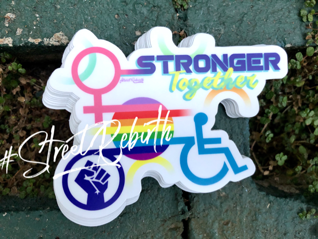Waterproof vinyl sticker featuring an original colorful illustration