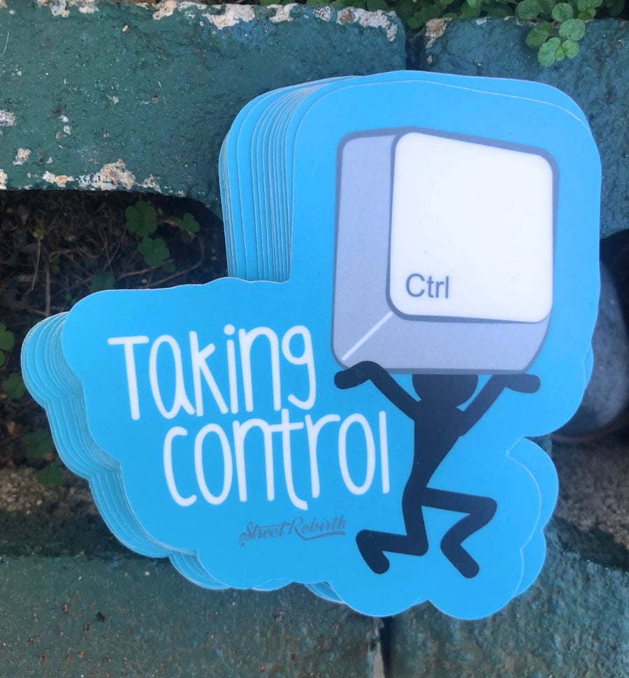 Waterproof vinyl sticker featuring an original humorous illustration