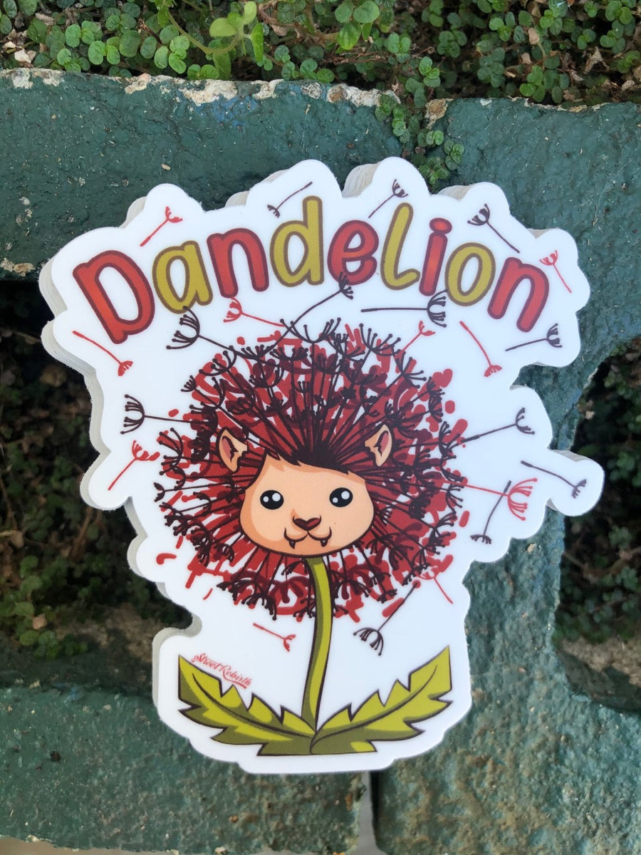 Waterproof vinyl sticker featuring an original colorful illustration