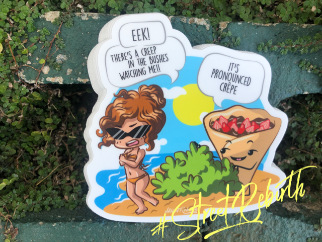 The Creep Crepe Sticker – One 4 Inch Water Proof Vinyl Sticker – For Hydro Flask, Skateboard, Laptop, Planner, Car, Collecting, Gifting