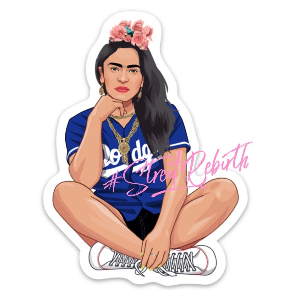 Frida Baseball Sticker – One 4 Inch Water Proof Vinyl Sticker – For Hydro Flask, Skateboard, Laptop, Planner, Car, Collecting, Gifting