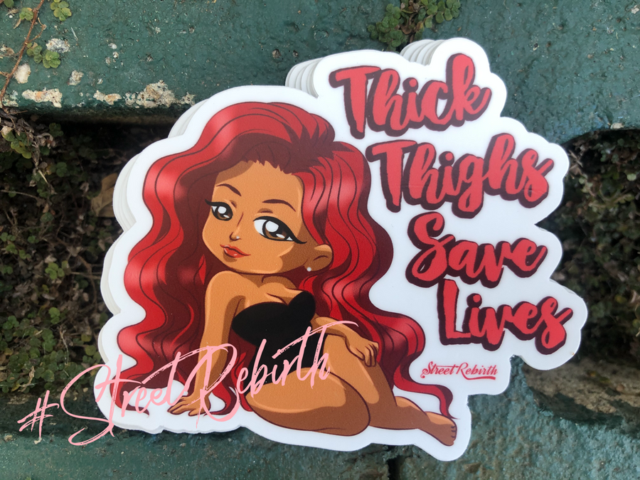 Waterproof vinyl sticker featuring an original humorous illustration