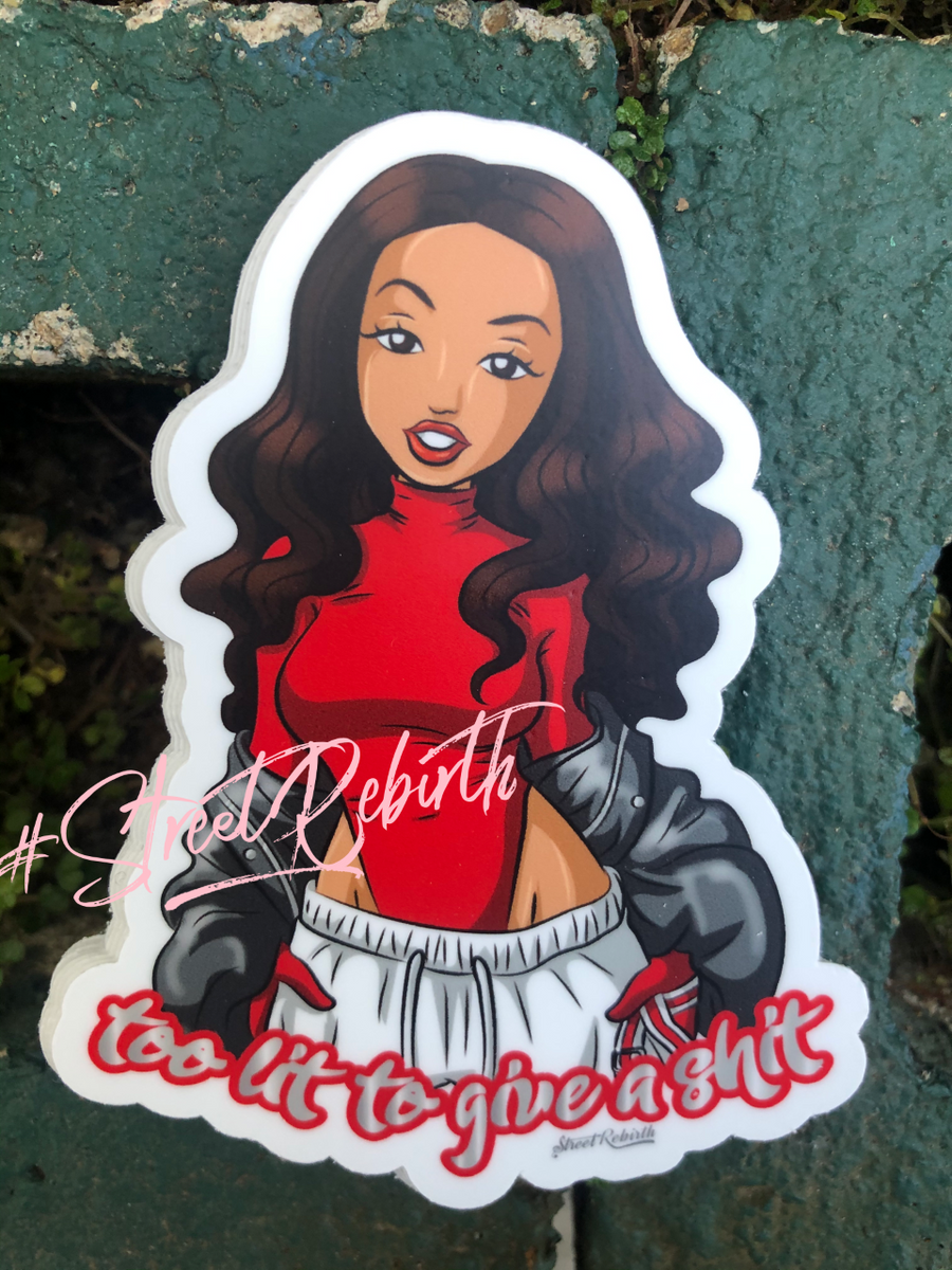 Waterproof vinyl sticker featuring an original humorous illustration