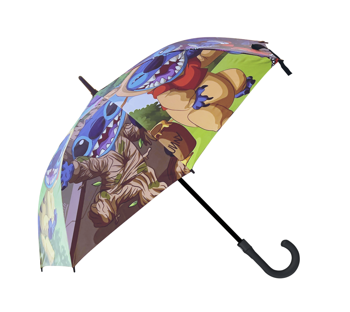 Long Hook Version - Street Rebirth Umbrella - Stitch Umbrella, Cute Fun Cartoon Sun UV Protection Umbrella, PreTeens Teenage Student Kids Adults Gifts
