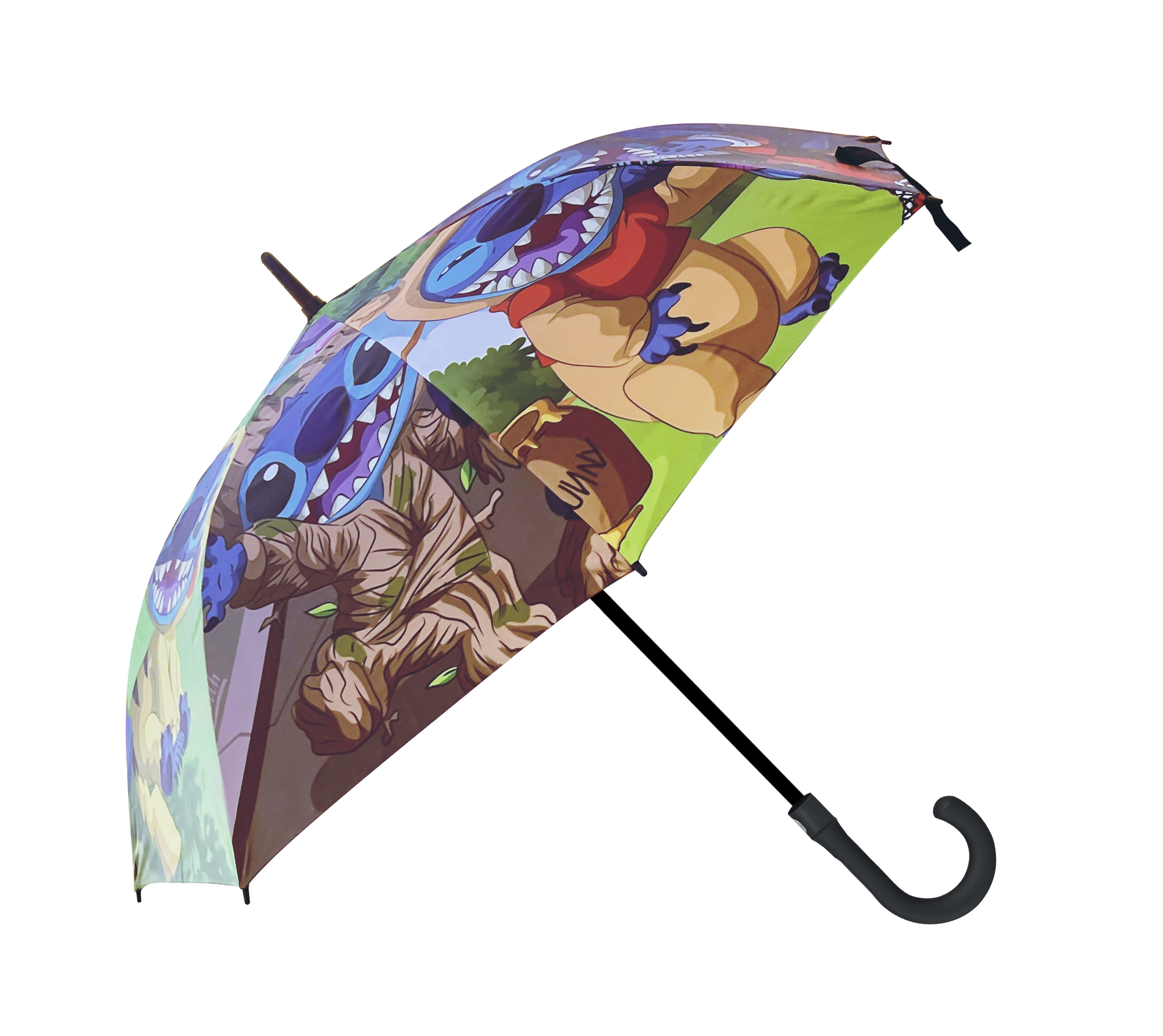 Long Hook Version - Street Rebirth Umbrella - Stitch Umbrella, Cute Fun Cartoon Sun UV Protection Umbrella, PreTeens Teenage Student Kids Adults Gifts