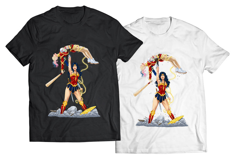 Wonder Woman Defeating Harley Quinn Shirt – Strength vs. Chaos